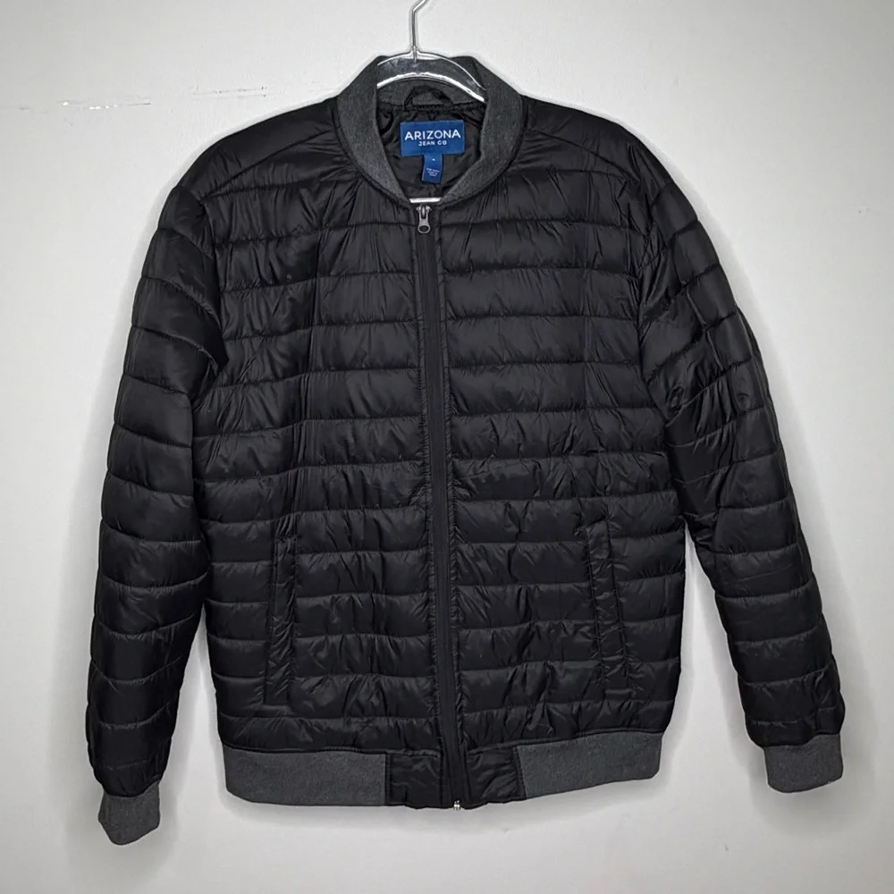 Arizona Jean Company Men’s Black Quilted Puffer Jacket - Picture 1 of 5
